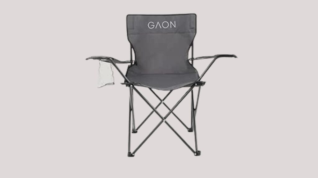 Silla plegable de playa GAON color gris con estructura de acero y funda de transporte incluida disponible en Amazon México